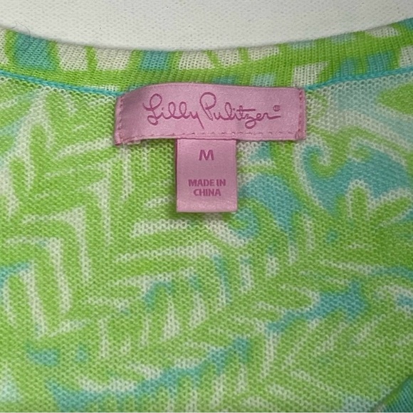 LILLY PULITZER Women’s LUNDEN LEAF LIGHTWEIGHT COTTON SEMI-SHEER SWEATER Medium - Picture 2 of 16